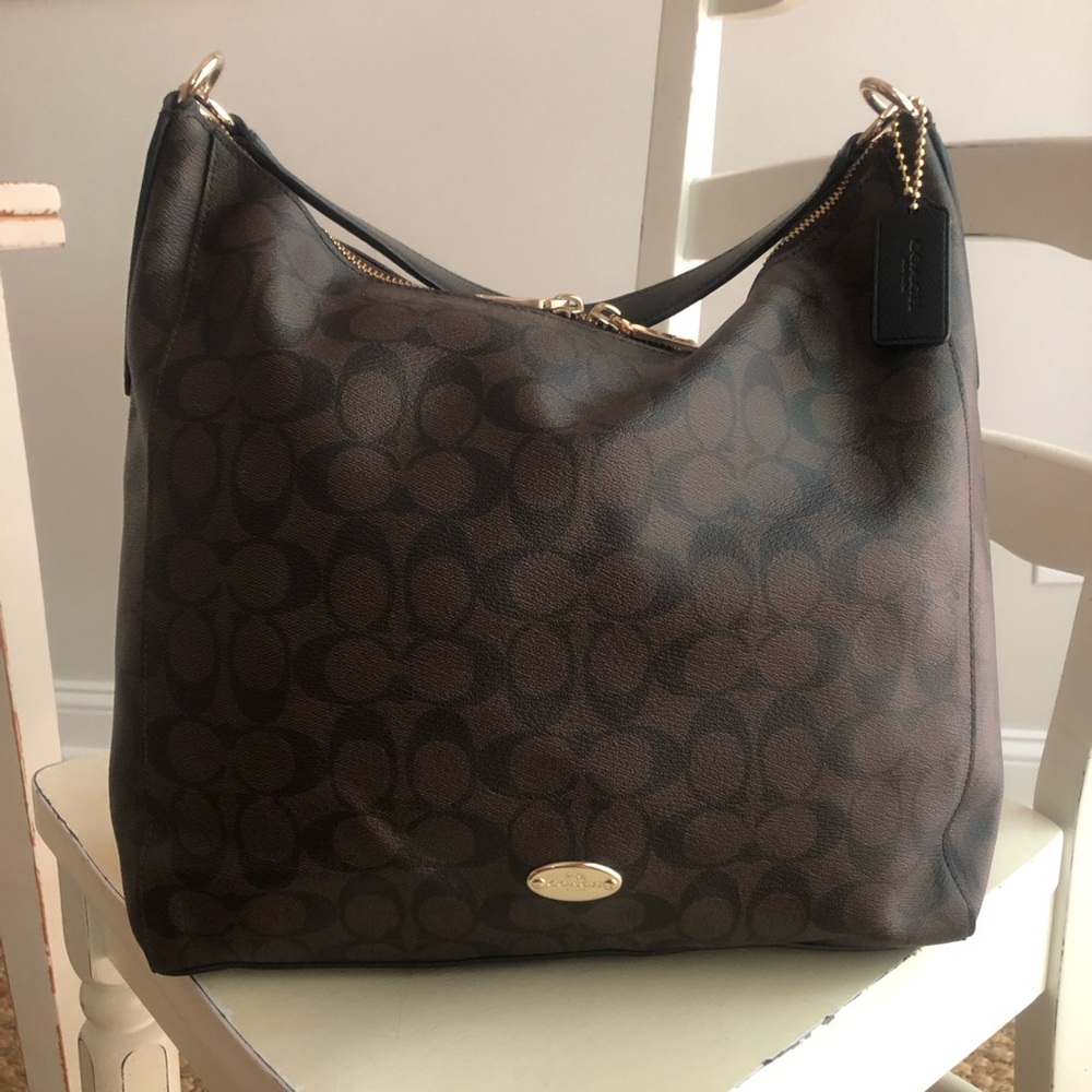 Coach Hobo in Signature Logo. Brown. - Picture 3 of 14